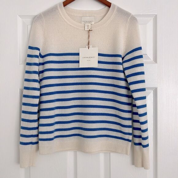 Cynthia Rowley Sweaters - Stripe Cashmere 2 Ply Sweater Size M Teacher Office Casual Cynthia Rowley NWT